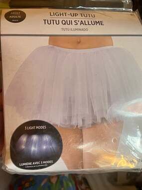 Light-Up Tutu White Adult 3 Light Modes